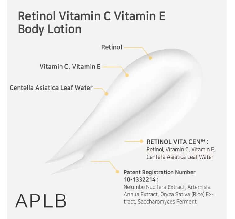 APLB Retinol Vitamin C Vitamin E Body Lotion Canada – Key Ingredients | SunSkincare