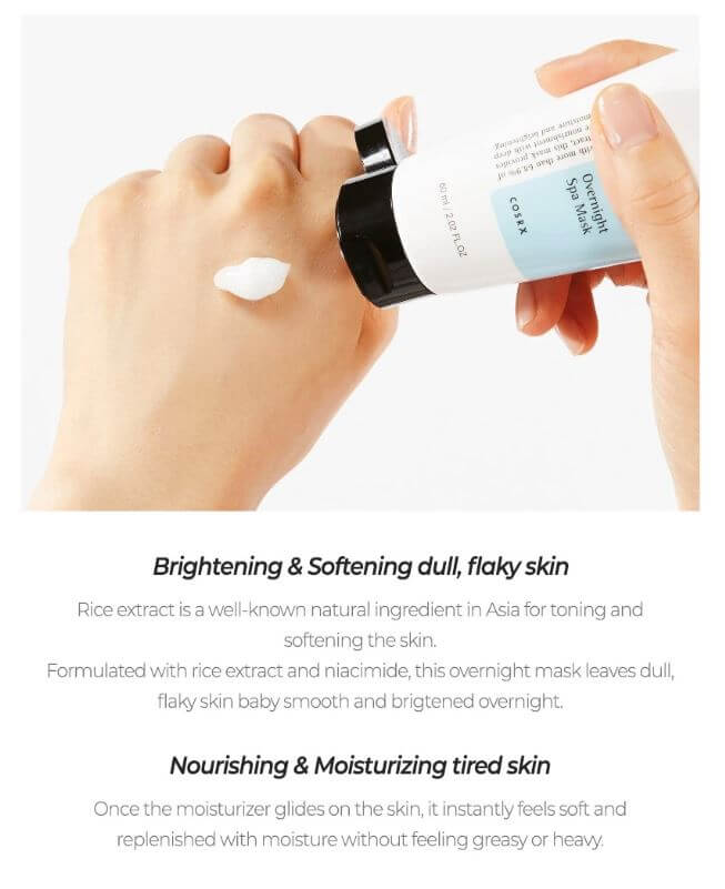 COSRX Ultimate Nourishing Rice Overnight Spa Mask - Hydrating Overnight Mask with Rice Extract & Niacinamide | SunSkincare