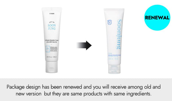 ETUDE SoonJung 2x Barrier Intensive Cream (Renewal) - For your reactive skin - light texture | SunSkincare