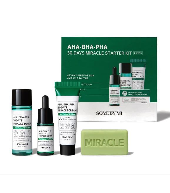 SOME BY MI AHA BHA PHA 30 Days Miracle Starter Kit – Reduces Breakouts & Improves Texture | SunSkincare