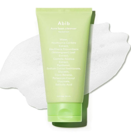 Abib Acne Foam Cleanser Heartleaf Foam – Target Acne-Prone Skin, Non-Stripping | SunSkincare