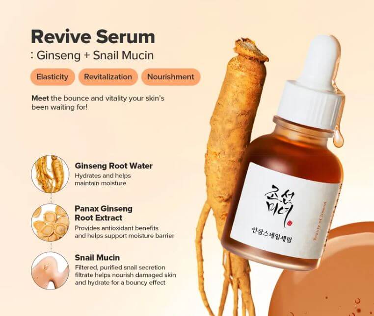 Beauty of Joseon Revive Serum Ginseng + Snail Mucin Ingredients & Benefits | SunSkincare