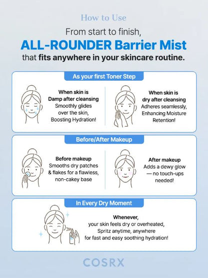 COSRX The Ceramide Skin Barrier Moisturizing Mist -  How To Use | SunSkincare