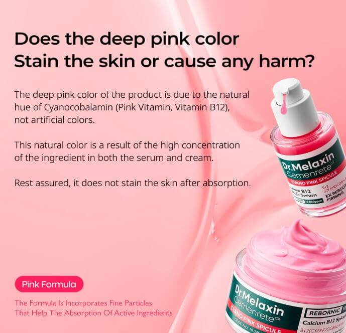 Dr. Melaxin Cemenrete Cyano Pink Spicule Cream – Natural Pink Colour from Vitamin B12 | SunSkincare