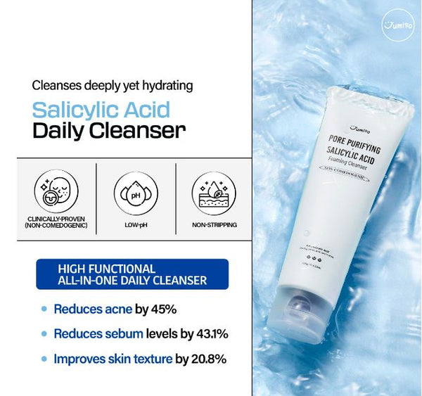 Jumiso Pore Purifying Salicylic Acid Foaming Cleanser -  Reduce Acne and Smooth Skin Texture | SunSkincare
