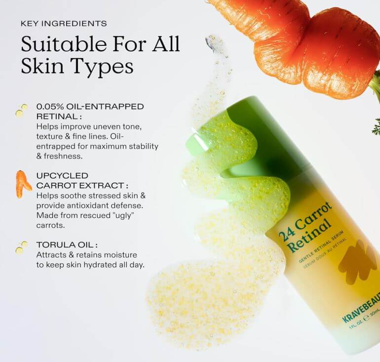 KRAVE BEAUTY 24 Carrot Retinal Serum – Key Ingredients and Benefits | SunSkincare