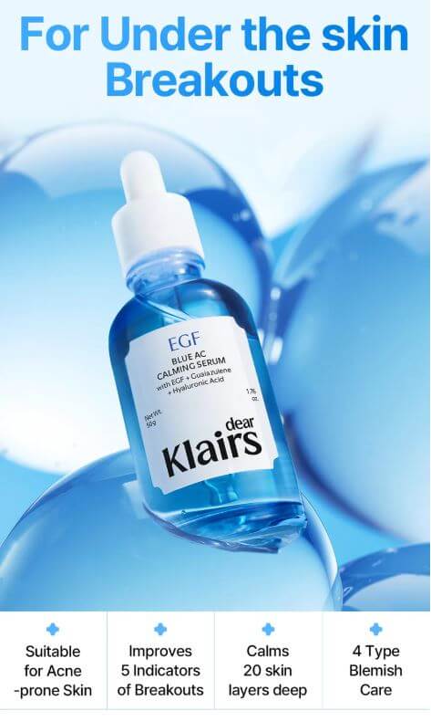 Klairs EGF Blue AC Calming Serum – Skin Benefits | Klairs Canada | SunSkincare