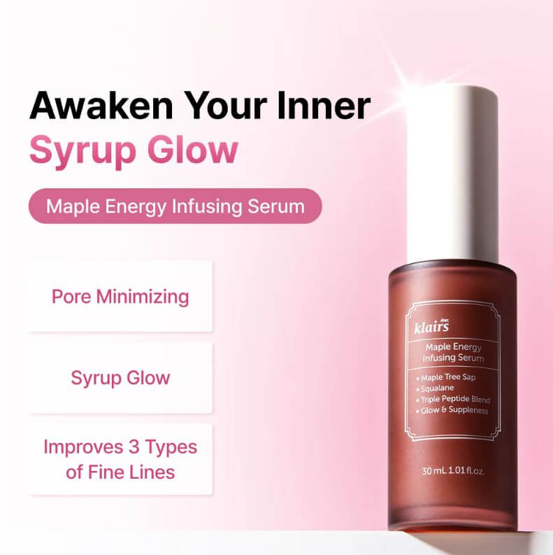 Klairs Maple Syrup Serum – Improves Pores, Skin Barrier, Elasticity, Glow | SunSkincare