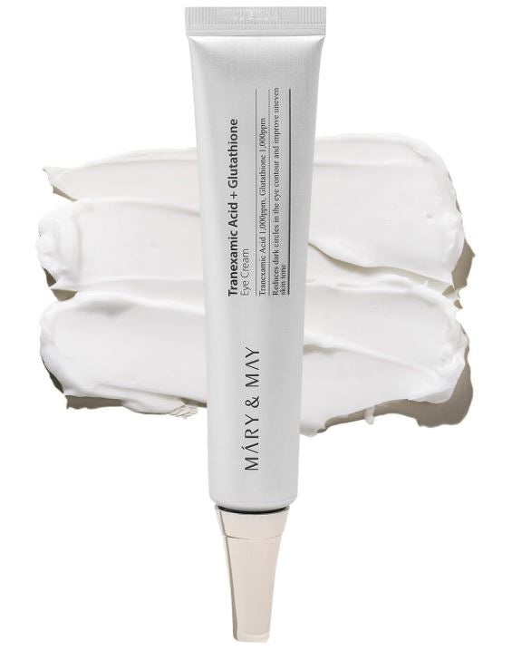 MARY & MAY Tranexamic Acid + Glutathione Eye Cream – Improve dark circles, wrinkles, puffiness | SunSkincare
