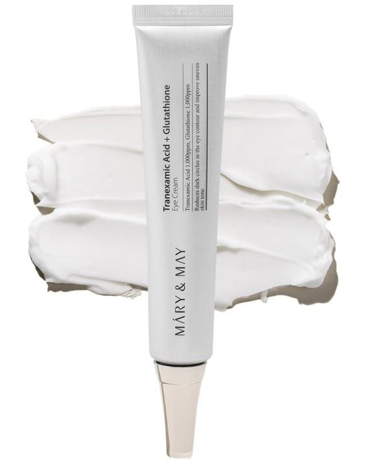 MARY & MAY Tranexamic Acid + Glutathione Eye Cream – Improve dark circles, wrinkles, puffiness | SunSkincare