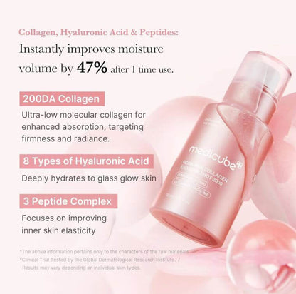 Medicube PDRN Pink Collagen Exosome Shot 2000 – Boost Moisture by 47% | SunSkincare