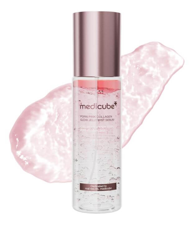 Medicube PDRN Pink Collagen Glow Jelly Mist Serum - Glow-Boosting Jelly Mist for Hydrated Glass Skin | SunSkincare