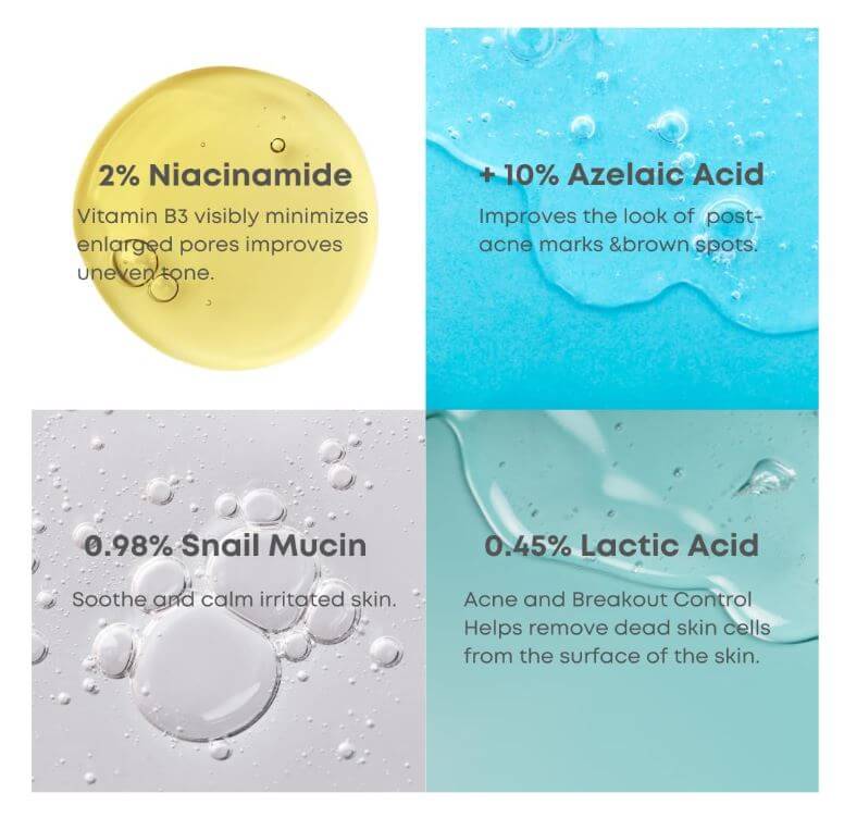 NINE LESS A-Control 10% Azelaic Acid Serum Canada – Key Ingredients | SunSkincare