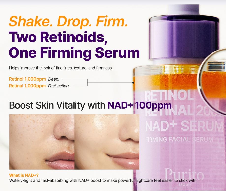 Purito Retinol Retinal NAD+ Serum Canada – Key Ingredients | SunSkincare