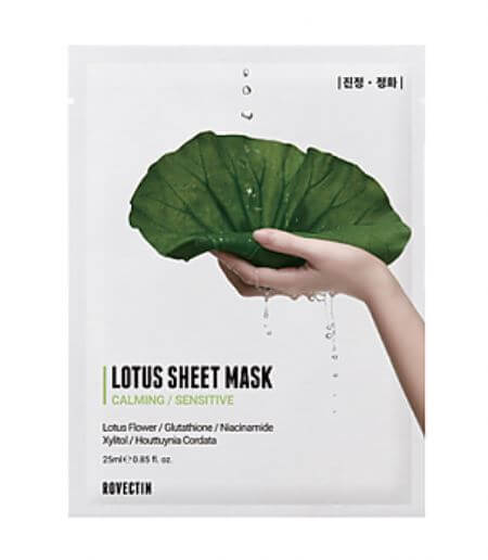 ROVECTIN Lotus Sheet Mask Calming Sensitive Skin | ROVECTIN Canada | SunSkincare