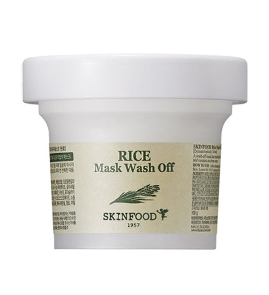 SKINFOOD Rice Mask Wash Off - Gently exfoliates while brightening and softening the skin | SunSkincare