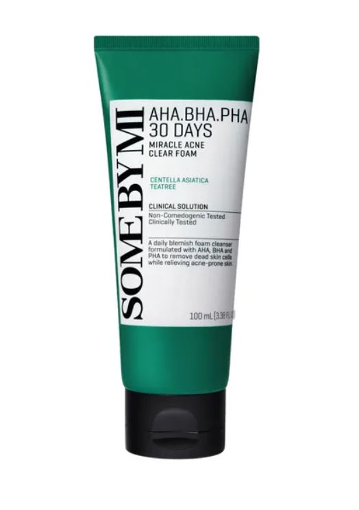 SOME BY MI AHA BHA PHA 30 Days Miracle Acne Clear Foam – For Acne-Prone, Sensitive, Oily Skin | SunSkincare