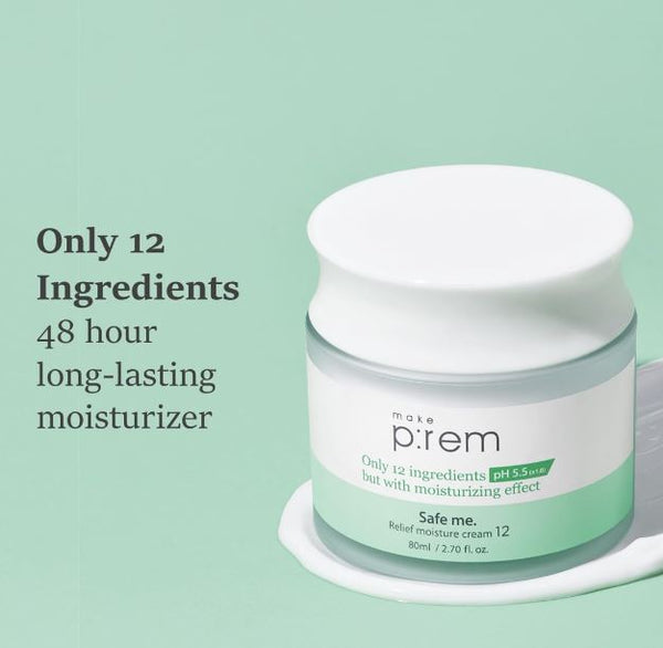 make p:rem Safe Me. Relief Moisture Cream - Velvety, creamy texture but absorbs quickly | SunSkincare
