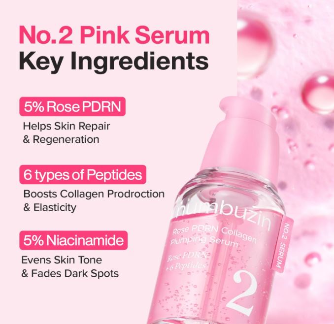 numbuzin No.2 Rose PDRN Collagen Plumping Serum 30 ml