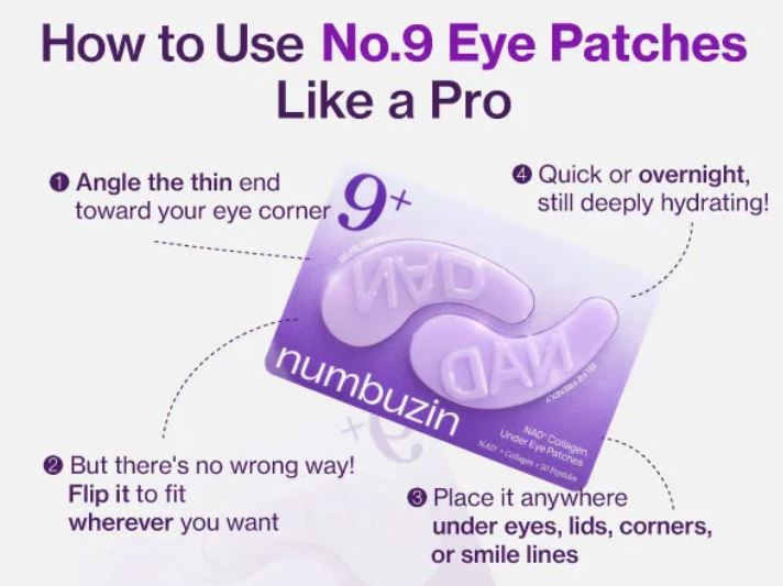 numbuzin No.9 NAD+ Collagen Under Eye Patches – How To Use | SunSkincare