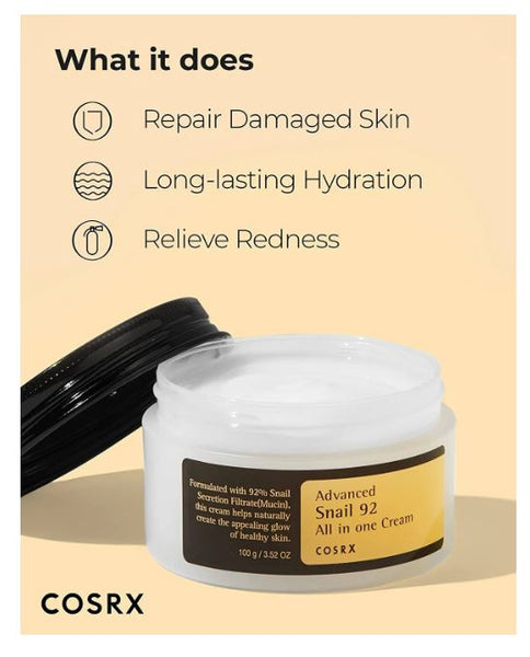 COSRX Advanced Snail 92 All In One Cream – Repair Damaged Skin | COSRX Canada | SunSkincare