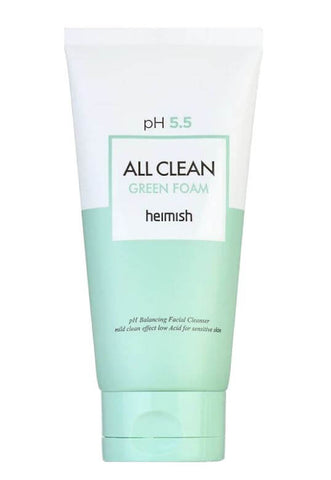 Heimish All Clean Green Foam pH 5.5 - Keeps skin hydrated and protects the moisture barrier during cleansing | SunSkincare