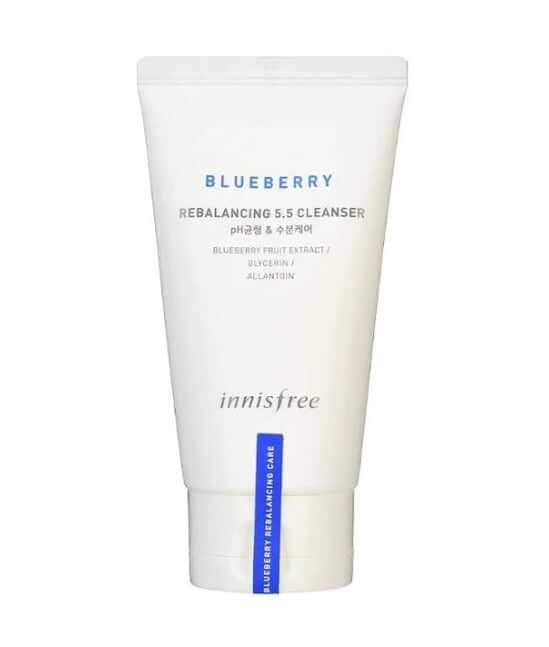 Innisfree Blueberry Rebalancing 5.5 Cleanser - Mildly acidic rebalances pH and oil-water level for healthy skin | SunSkincare