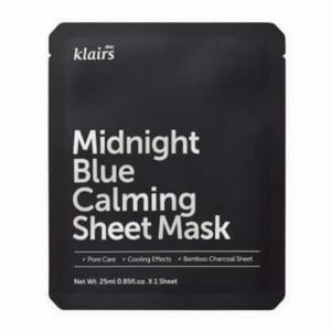 Klairs Midnight Blue Calming Sheet Mask - Pore Care, Cooling Effects, Soothing, Blackhead away | SunSkincare