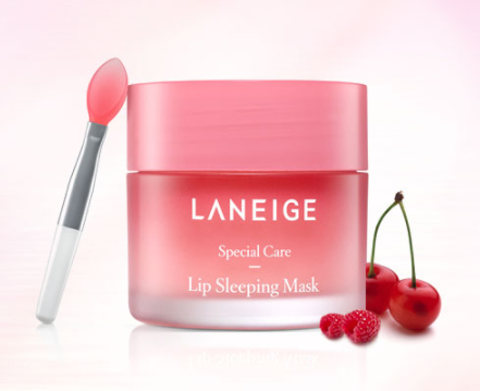 LANEIGE Berry Lip Sleeping Mask w spatula or applicator & berry | Exfoliate lips overnight | SunSkincare.ca