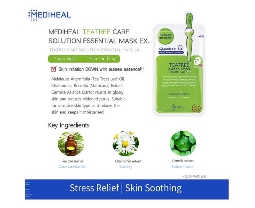 MEDIHEAL Teatree Care Solution Essential Mask EX – Moisturizing & soothing | MEDIHEAL Canada | SunSkincare