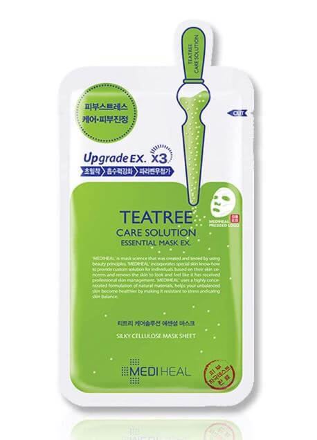 MEDIHEAL Teatree Care Solution Essential Mask EX - Control excessive sebum, calm redness and tighten pores | SunSkincare