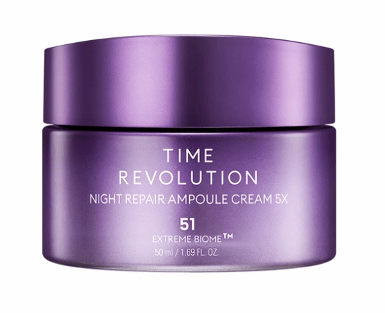 MISSHA Time Revolution Night Repair Ampoule Cream - Anti Aging Moisturizer w Probiotics & Bifida Ferment Lysate | SunSkincare