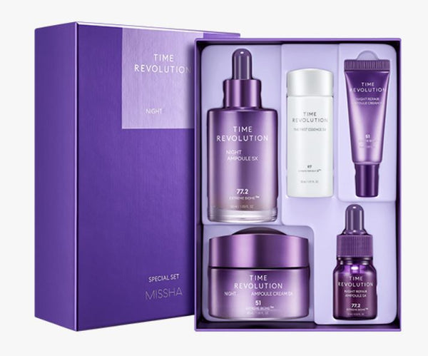 MISSHA Time Revolution Night Repair Special Set - Intensive Aging Care to improve 10 signs of aging | SunSkincare