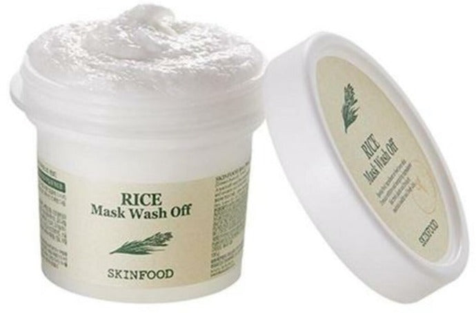 SKINFOOD Rice Mask Wash Off - Gently exfoliates while brightening and softening the skin | SunSkincare