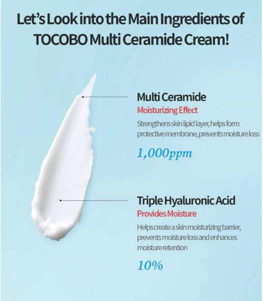 TOCOBO Multi Ceramide Cream – 5 Types of Ceramide & Triple Hyaluronic Acid | TOCOBO Canada | SunSkincare