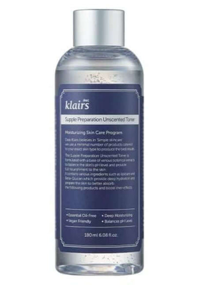 Klairs Supple Preparation Unscented Toner 180ml - Deep Hydration for Sensitive Skin | Klairs Canada | SunSkincare