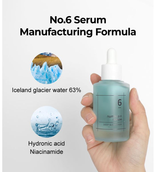 numbuzin Canada | numbuzin No.6 Deep Sleep Mask Serum – Glacier Water, Niacinamide & HA | SunSkincare